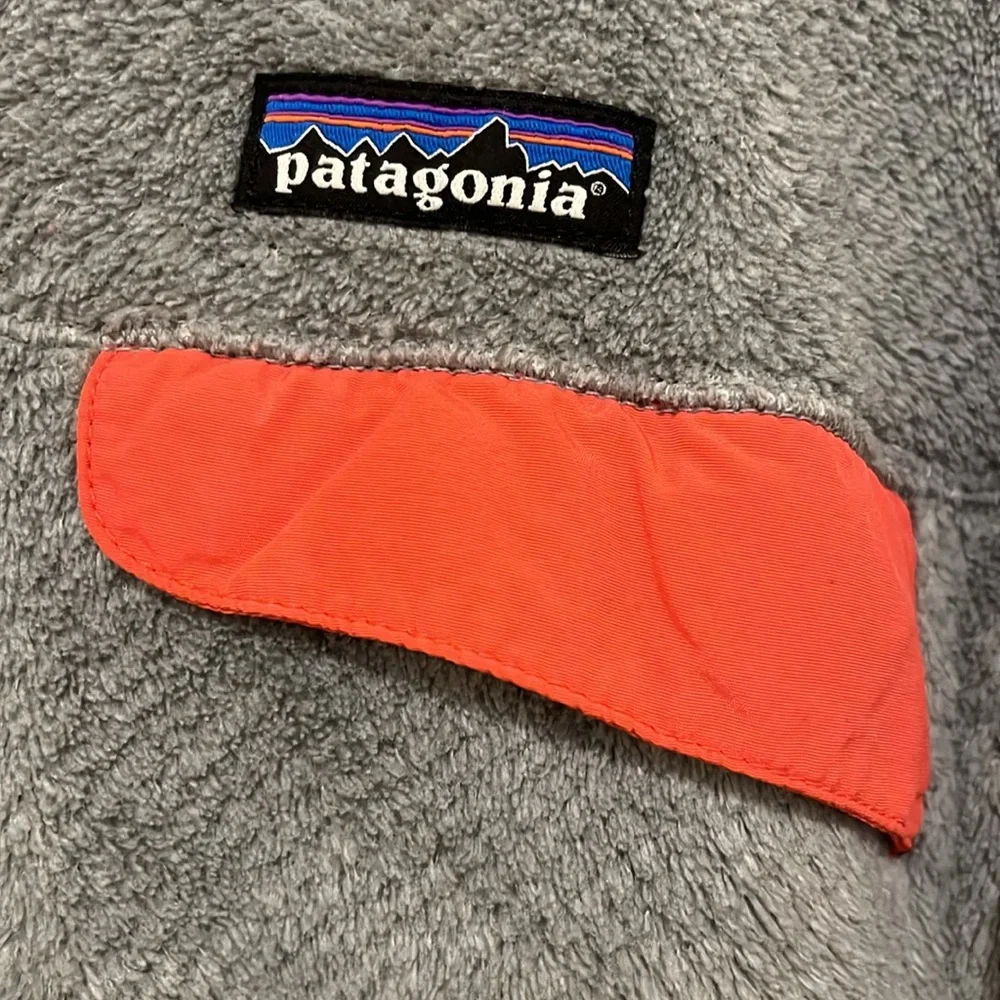 Patagonia‎ Re-Tool Snap-T Fleece Pullover Tailored Gray and Orange Size Medium - Picture 3 of 5